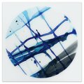 Empire Art Direct 38 x 38 in. Blue Stripes 2 Abstract Blue Frameless Tempered Glass Panel Contemporary Wall Art TMP-122056-3838